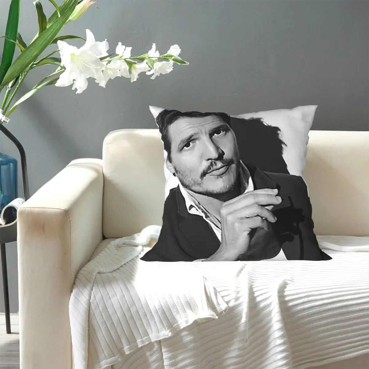 Pedro Pascal Sacred Heart Square Pillowcase Pillow Cover Cushion Decor Comfort Throw Pillow for Home Bedroom