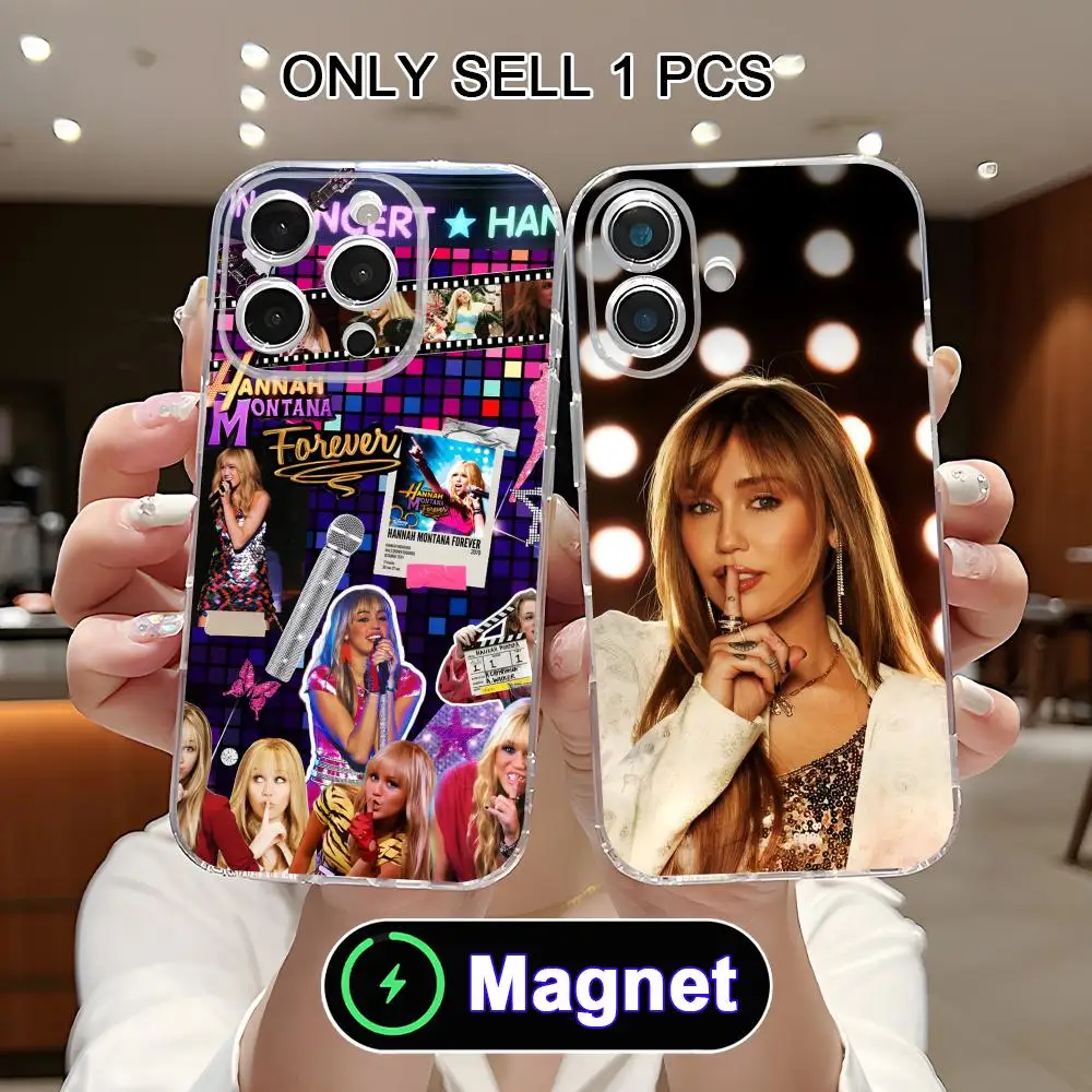 

Hannah Montana Clear TPU Magsafe Mobile Phone Case for iPhone 17 16 15 14 13 12 11 Air Pro Max Plus Mini Colorful Cover