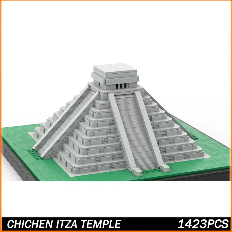 

Строительный блок MOC, черный Тичен, Итза, модель храма, кирпичные игрушки, частицы, креативное образование, Рождественский подарок, 1423 шт.