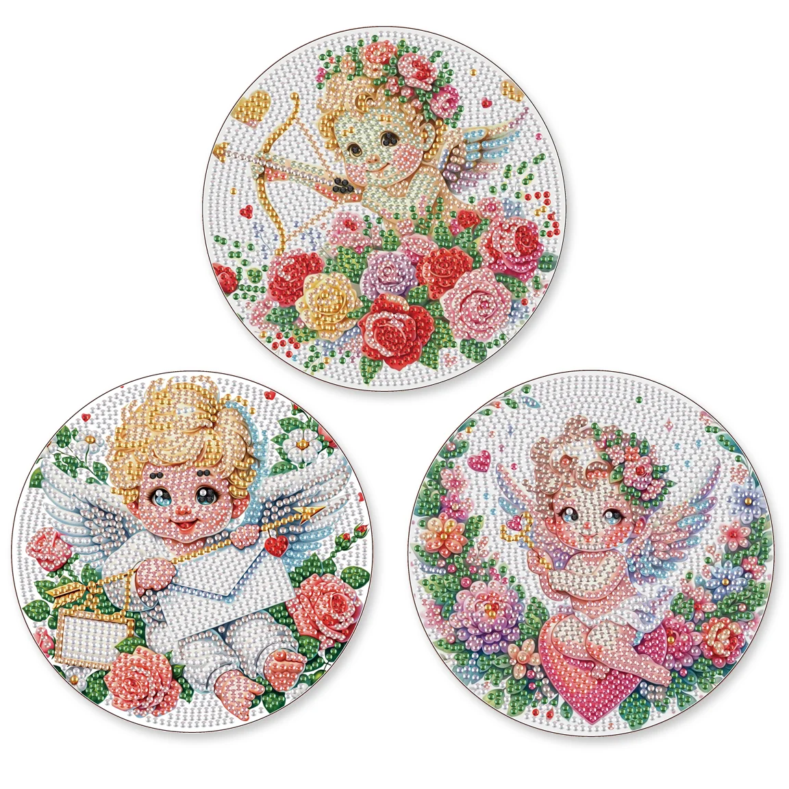 

3pcs Diamond Art Painting Placemats, Heat Resistant Non-Slip Place Mats ,Diamond Art Painting Kit For New Year Gift