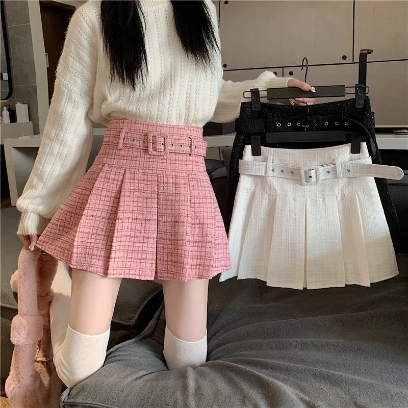 

Japan Korean Fashion Plaid Pleated Skirt High Waist Kawaii Skirts for Women Spring New Skirts Casual Y2k Woman Clothes