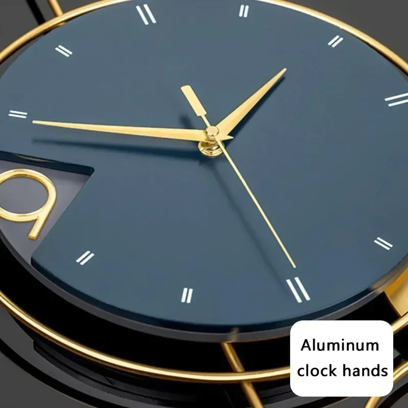 Iron Art Creative Living Room Decorative Silent Sweeping Wall Clock Modern Round Ring Round High Density Dial Plate