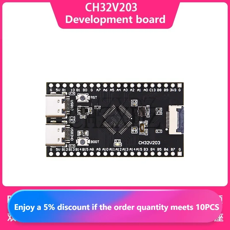 

100% Original CH32V203 Development Board Minimum System Board Core Board Dual TYPE-C USB Ports