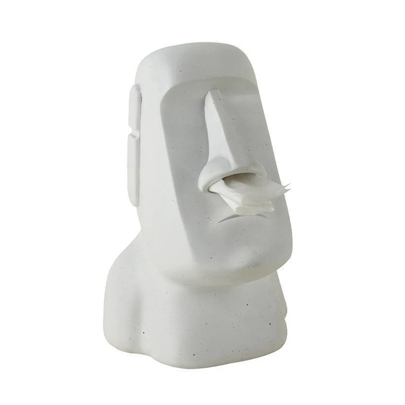 Easter Island Stone Statue Paper Towel Box Home Decoration Statue Retro Living Room Decoration Home Accessories