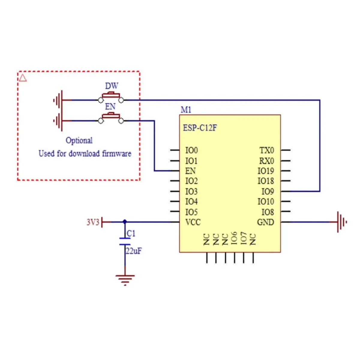 ESP-C12F ESP32-C3 Series Module WIFI+Bluetooth Compatible with C3-12F