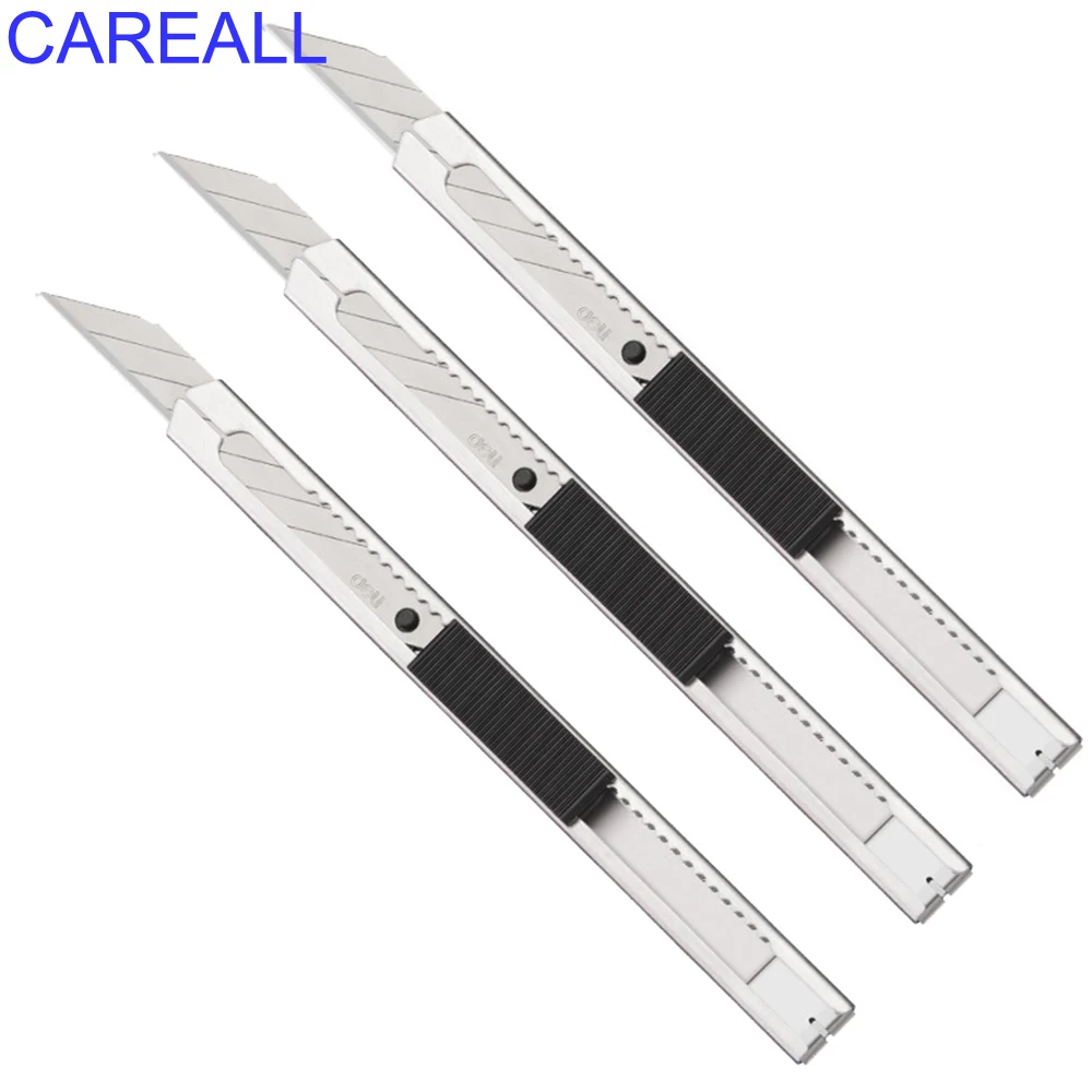 

CAREALL 3pcs 9mm Tinting Utility Knife Car Wrap Carbon Stickers Decals Vinyl Cutter Window Film Wallpaper Cutting Tools DIY