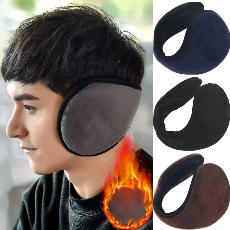 Soft Plush Ear Warmer for Men Winter Warm Fur Earmuffs Fashion Solid Color Earflap Outdoor Cold Protection Ear-Muffs Ear Cover