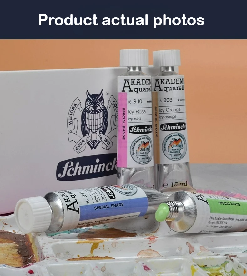 Deutschland Schmincke - Akademie ® Feinste Künstler-Aquarellfarben, 15ml Tuben, neue Farben, brillant, hoch lichtbeständig und cadmiumfrei – Detail 17