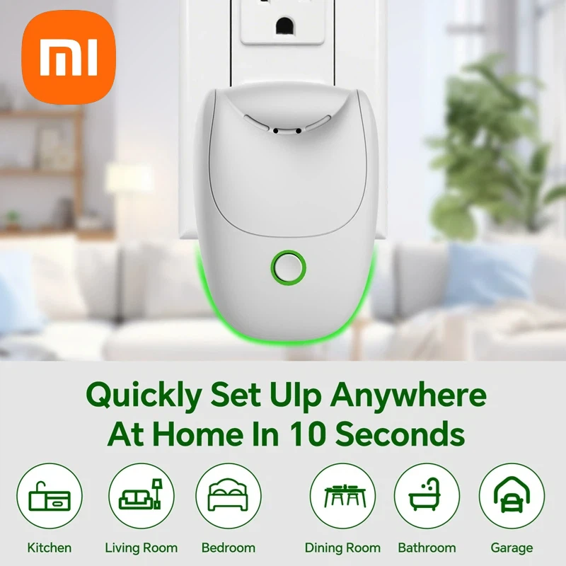 XIAOMI コンパクト USB プラグプレイマイナスイオン空気清浄機インテリジェントで臭い、煙、ホルムアルデヒドを除去し、部屋を浄化します