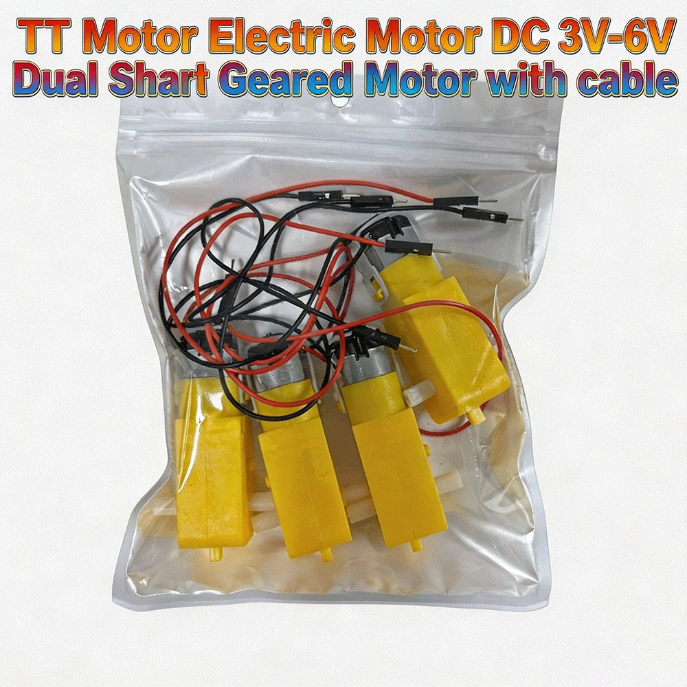2pcs/4pcs TT Motor Dual Shaft Geared Electric Motor DC 3V-6V Gearbox Engine for Smart Car Robot Toys Cars Chassis Models