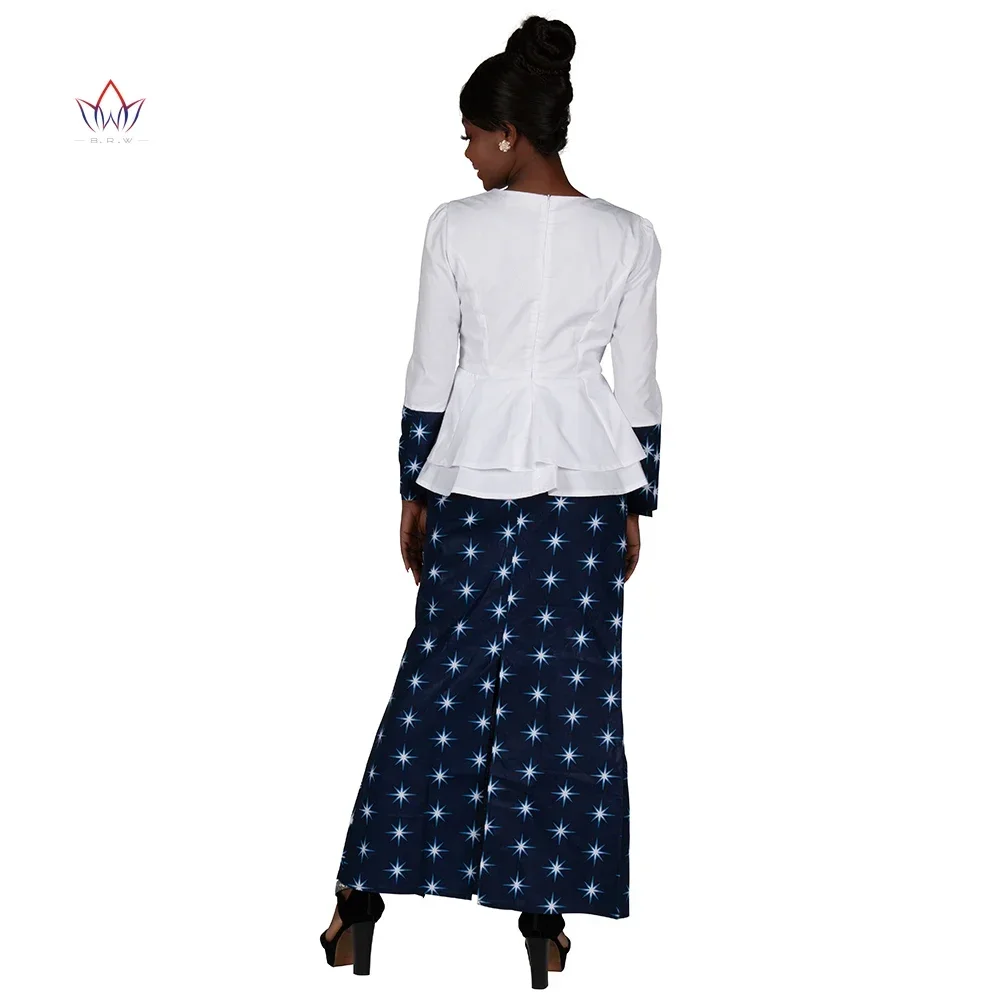 Summer outfits for women  African Traditional Clothes Tops & Skirt Sets Bazin Riche Outifits Customize Skirts Suit WY9926