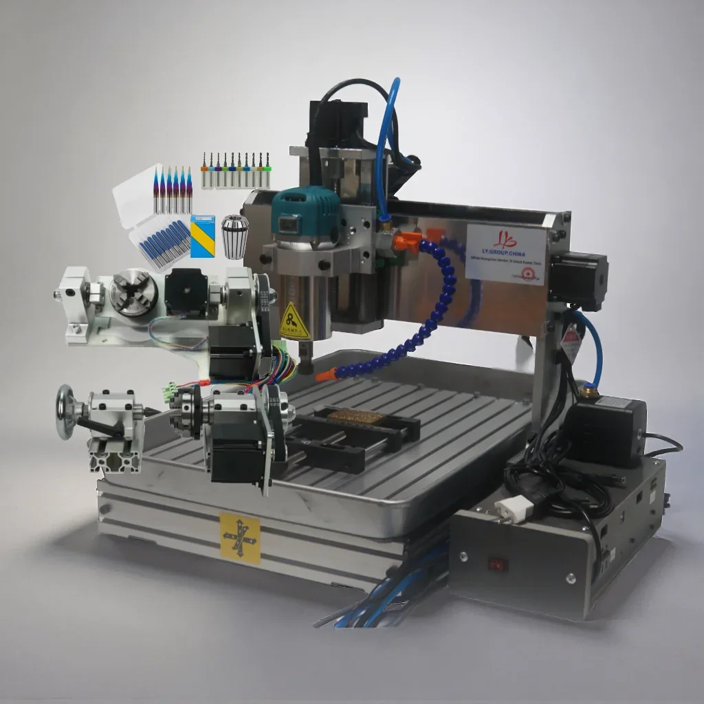 Máquina de Grabado CNC Refrigerada por Aire LYF 2030 3040 3060 4060, 1500W, 3/4/5 Ejes, Router CNC para Madera, Grabado, Perforación y Fresado