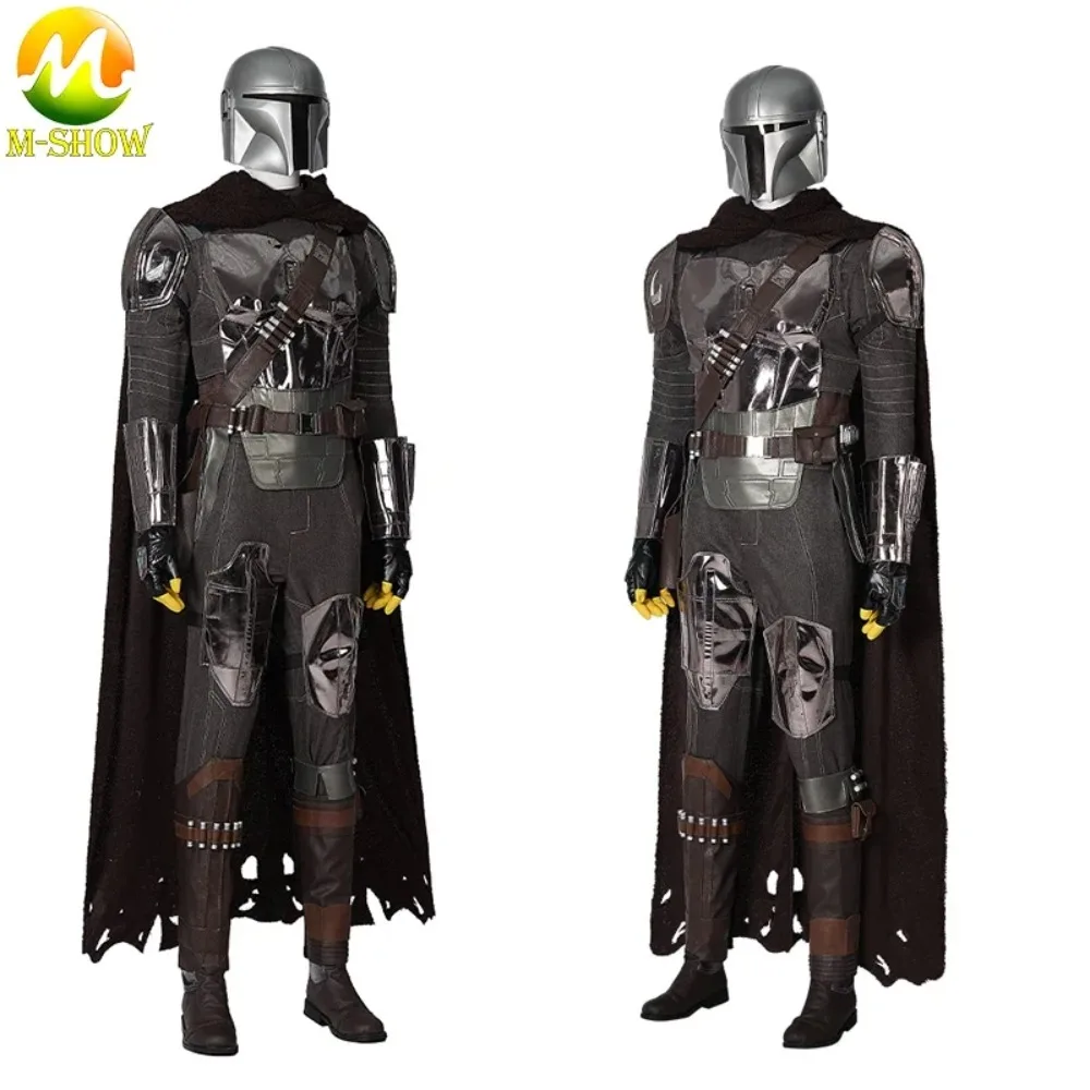 Din djarin cosplay traje mandalore roupas com capa adulto masculino halloween carnaval terno