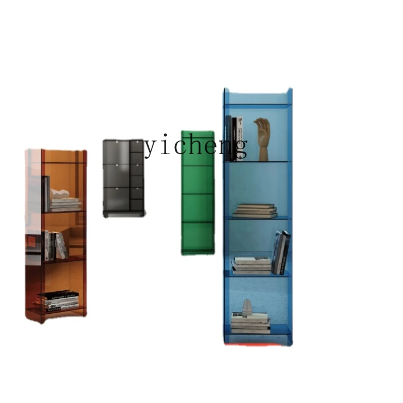 

ZC Narrow Shelf Acrylic Living Room Small Storage Display Shelf Designer Multi-Layer Floor Bookshelf