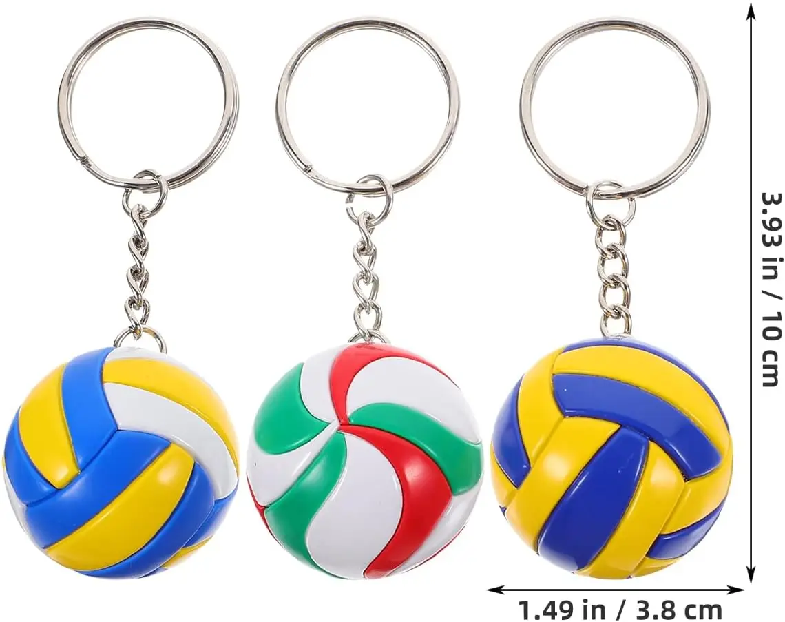 3-teiliger Schlüsselanhänger mit Volleyball-Anhänger, Sport-Gedenkparty-Geschenke, mehrfarbiges Mini-Taschenzubehör.