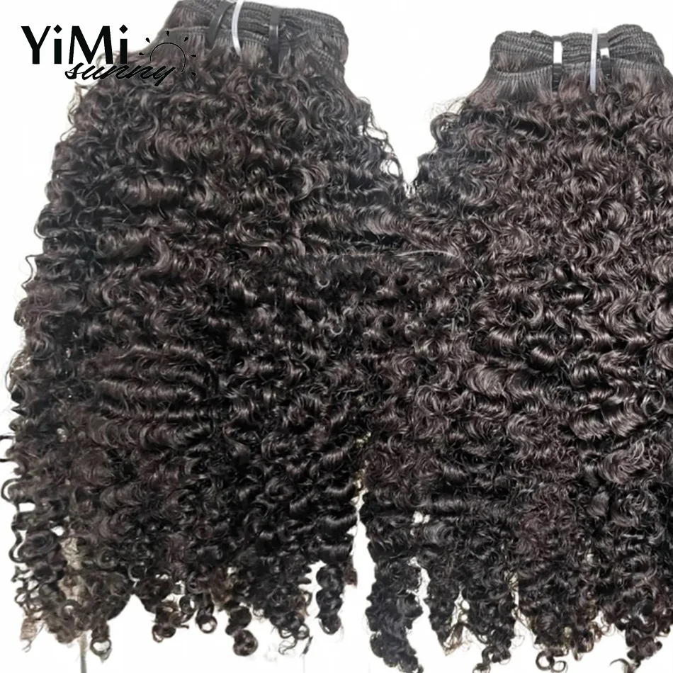 Virgin Birmese Hair Extension 3C 4A Burmese Curly Human Hair Bundles Deals Weft 3/4 Bundle Make Full Head For Women Yimisunny