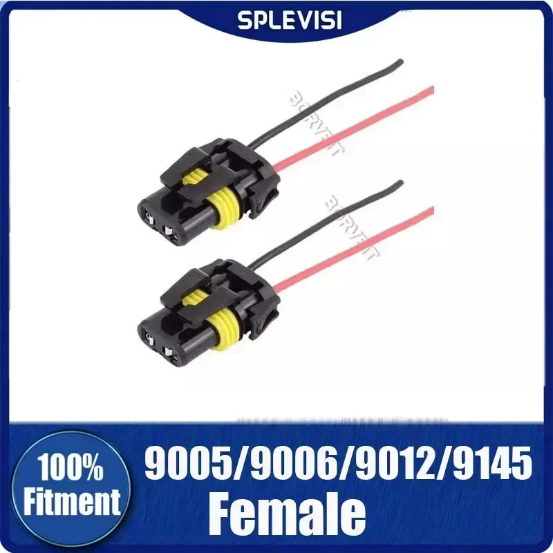 

2Pcs Top Pigtail Wire Pigtail Female 9005 9006 9145 HB3 HB4 H10 Harness Headlight Fog Light Socket Connector Lam accessori auto