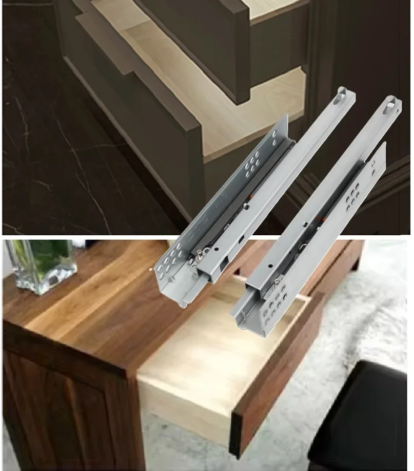 

1Pair Under Mount Drawer Slide 3/4 Extension Soft Closing DTC