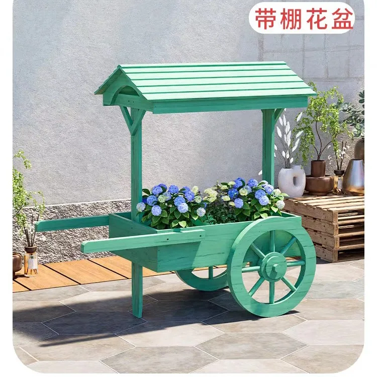 

Pastoral creative decoration home balcony soft wooden windmill flower stand shop window floor-to-ceiling decoration large