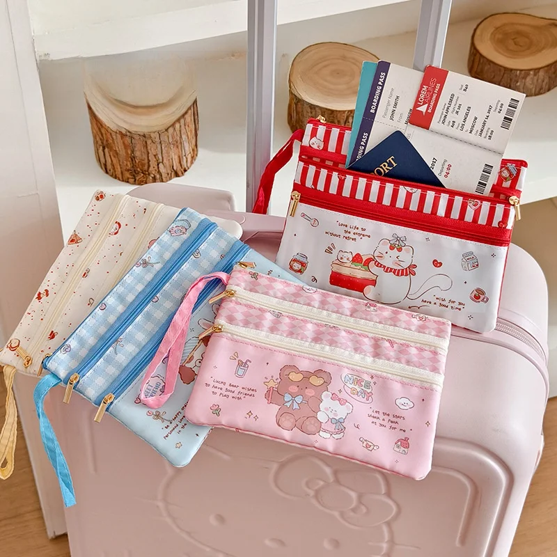 

Портативная дорожная сумка для документов, кошелек для хранения паспорта Dopane, кошелек для монет, посадочный паспорт, держатель для удостоверений личности, холщовая функциональная сумка