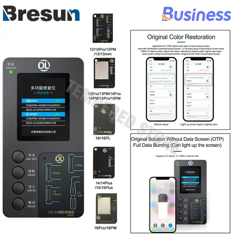 DL F210 True Tone Recovery Programmer For iPhone 7-17 Pro Max Screen LCD Original Copy Display Color Recovery Repair Tools Sets