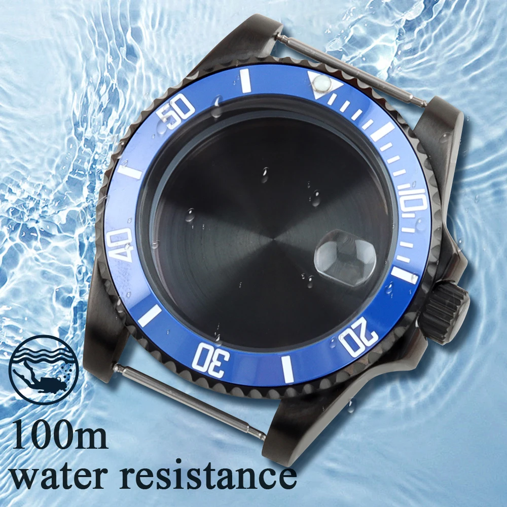 

Black 40mm Watch Case 316L Stainless Steel Sapphire Glass for SUB GMT Yacht-Master NH34 NH35 NH36 NH38 Movement 28.5mm Dial