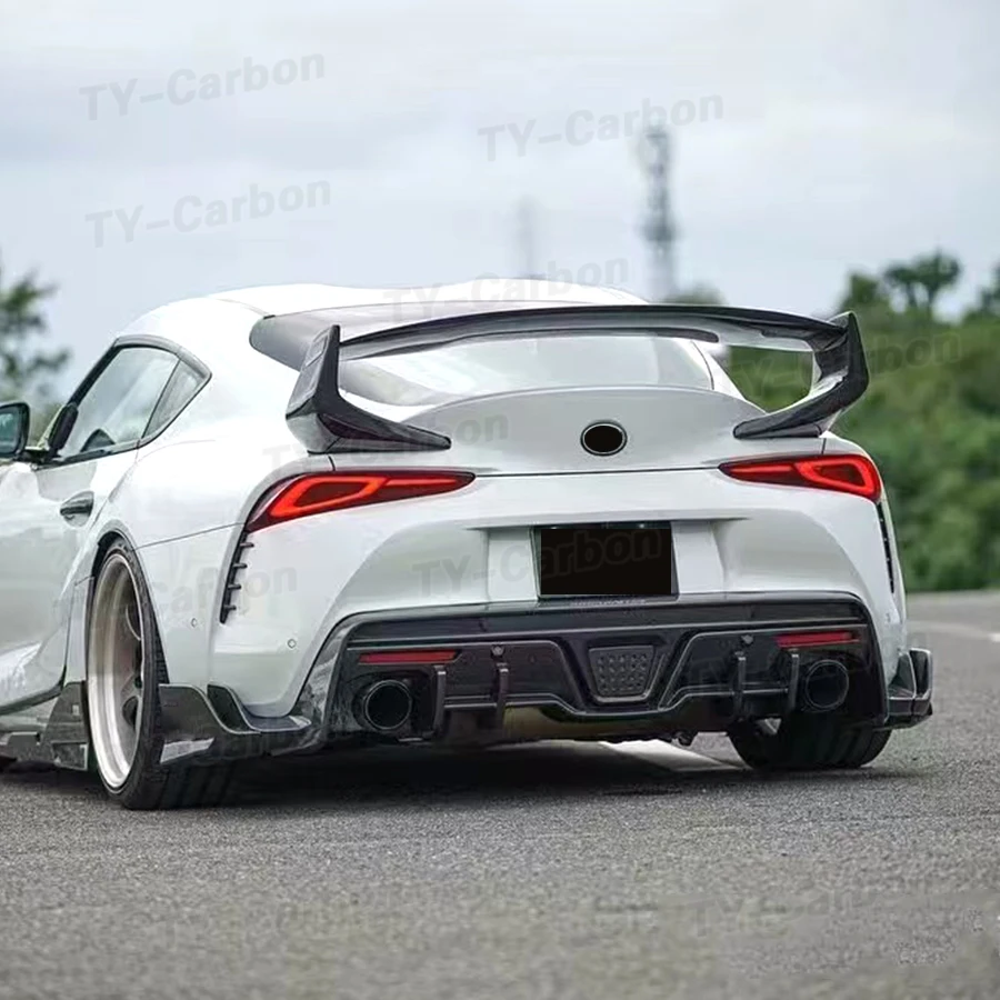 Real Carbon Fiber Rear Bumper Diffuser Lip for Toyota Supra GR MK5 A90 2019+Car Rear Bumper Down Diffuser Lip Spoiler Apron FRP