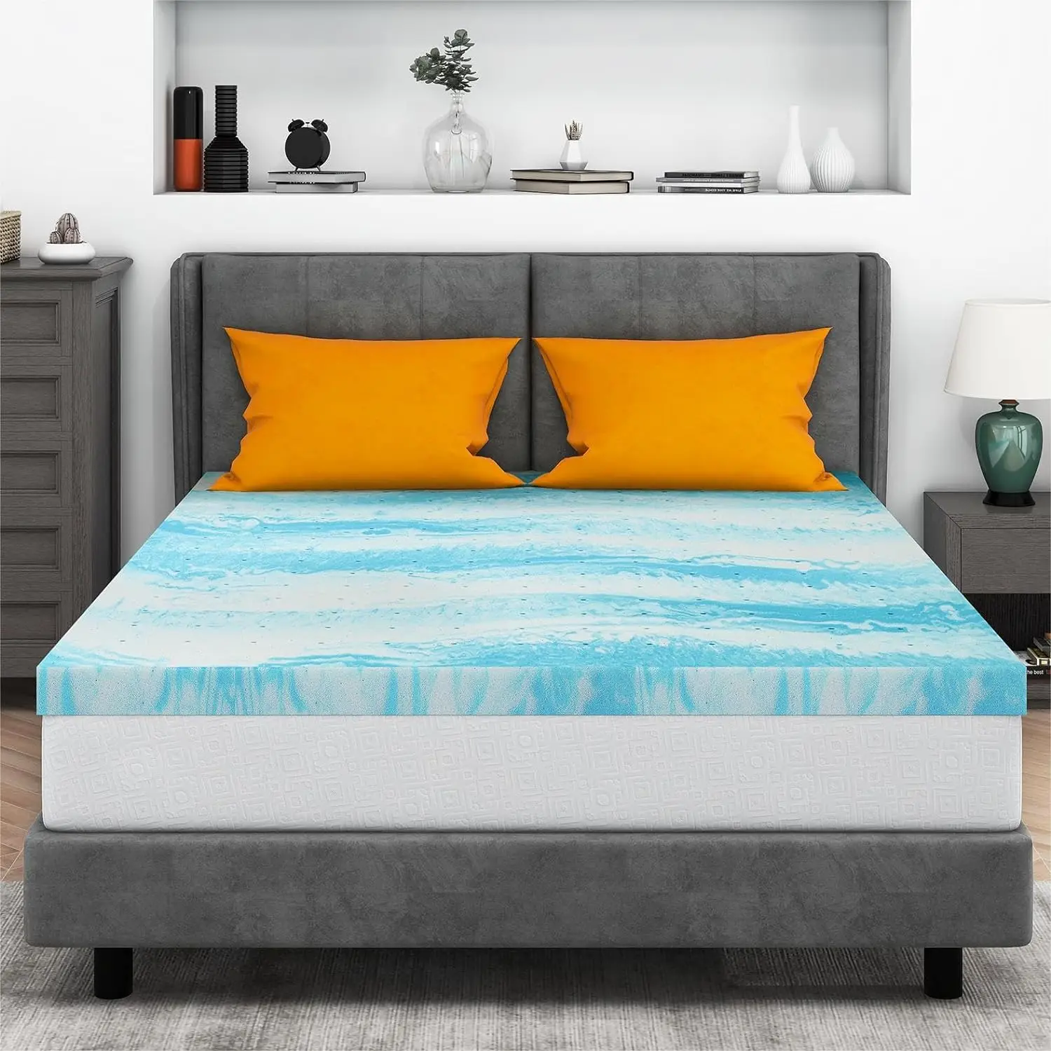 Matratze Topper Queen, 2 Zoll Gel Memory Foam Bett Topper für Queen-Size-Bett, voll/Twin/voll/Queen/King optional