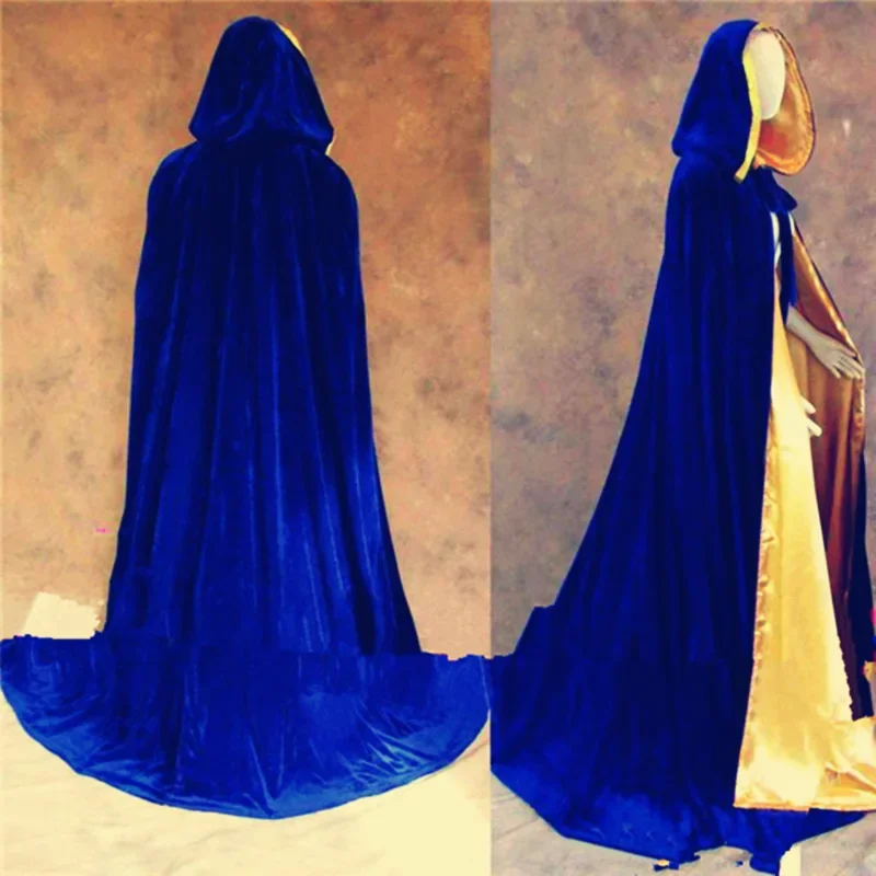 

Velvet Christmas Hooded Cloak Bridal Cloaks Winter Halloween Floor Length Jacket Wedding Bridesmaid Shawl Long