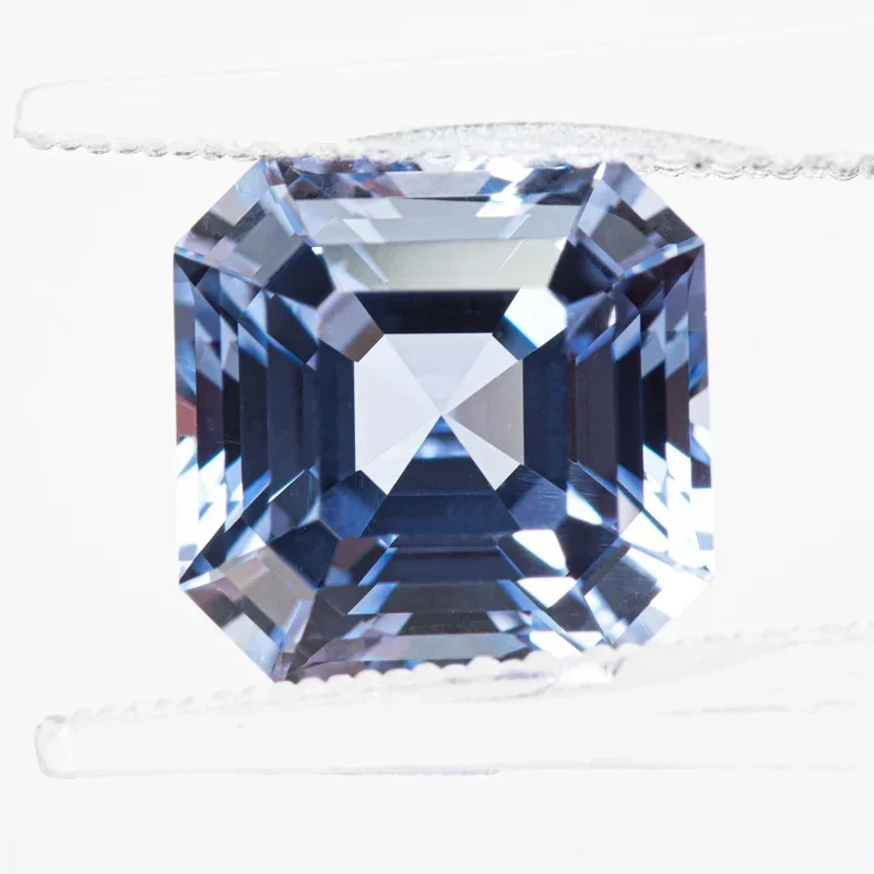 Top Lab Grown Sapphire Square Asscher Cut Cornflower Color VVS1 Charms DIY Jewel Making Material Selectable AGL Certificate