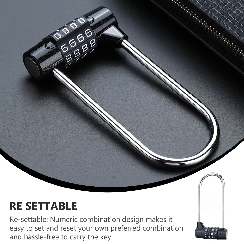 

4 Combination Lock Padlock Lengthened Password Digital Steel Safety Travel