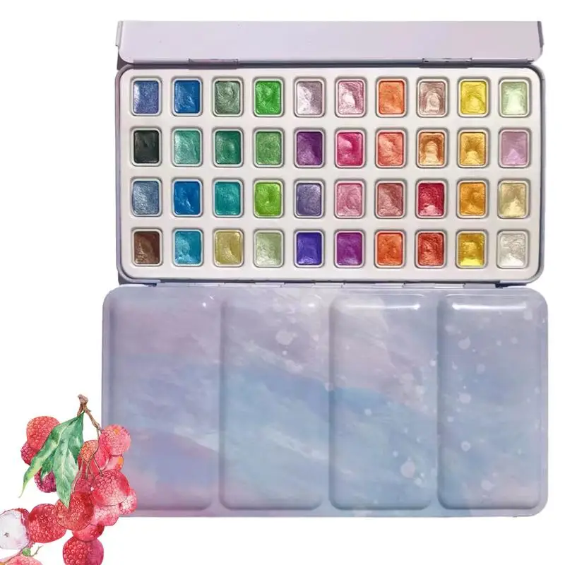 

Watercolor Paint Palette 40-Colors Water Colors Paint Adult Set Portable Water Color Pallet For Calligraphy Flower Wrapping Clay