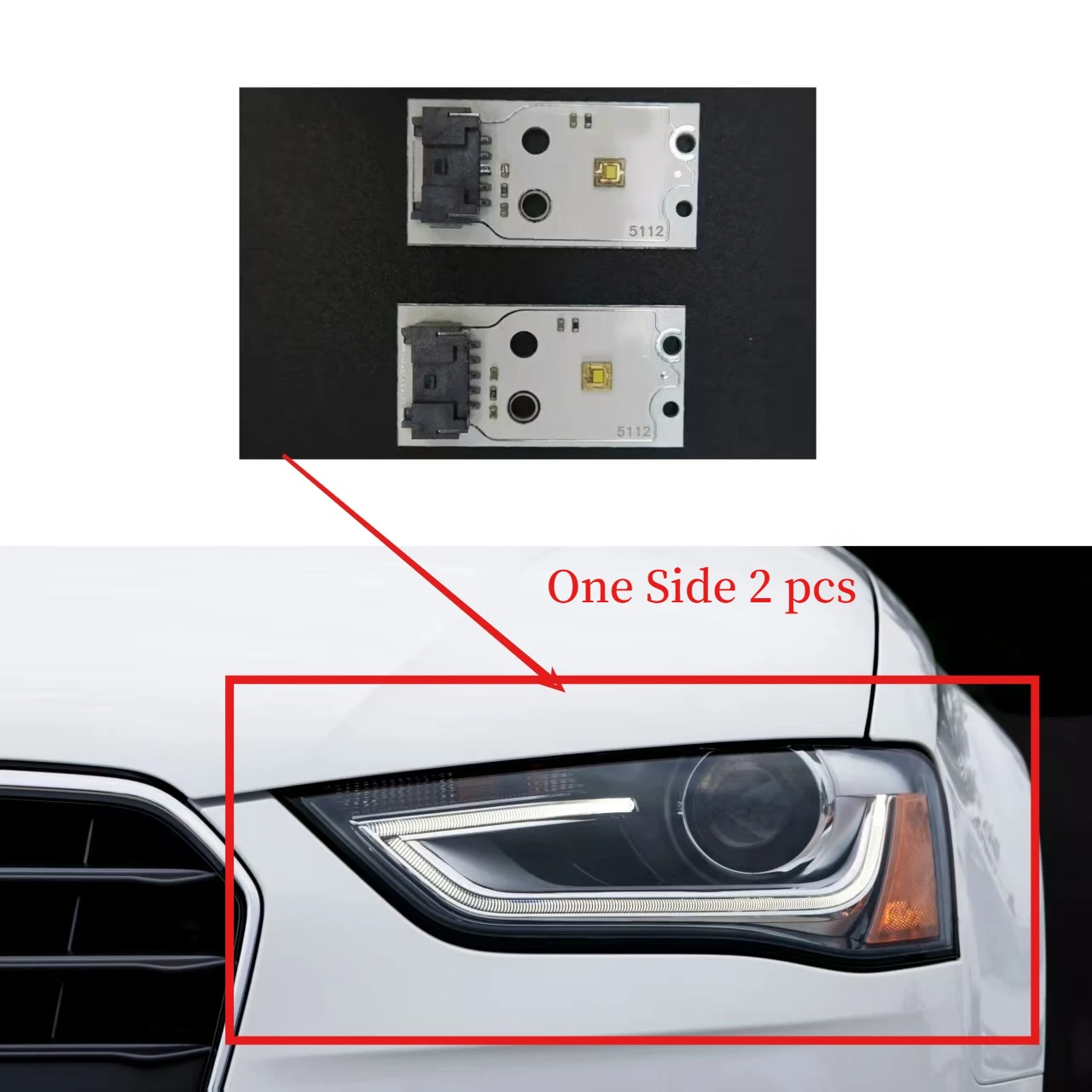 

White Light LED DRL Boards Angel Eyes Ballast Chip Circuit Board For 2013-2016 Audi A4 S4 B8 Xenon Headlight Car Accessories