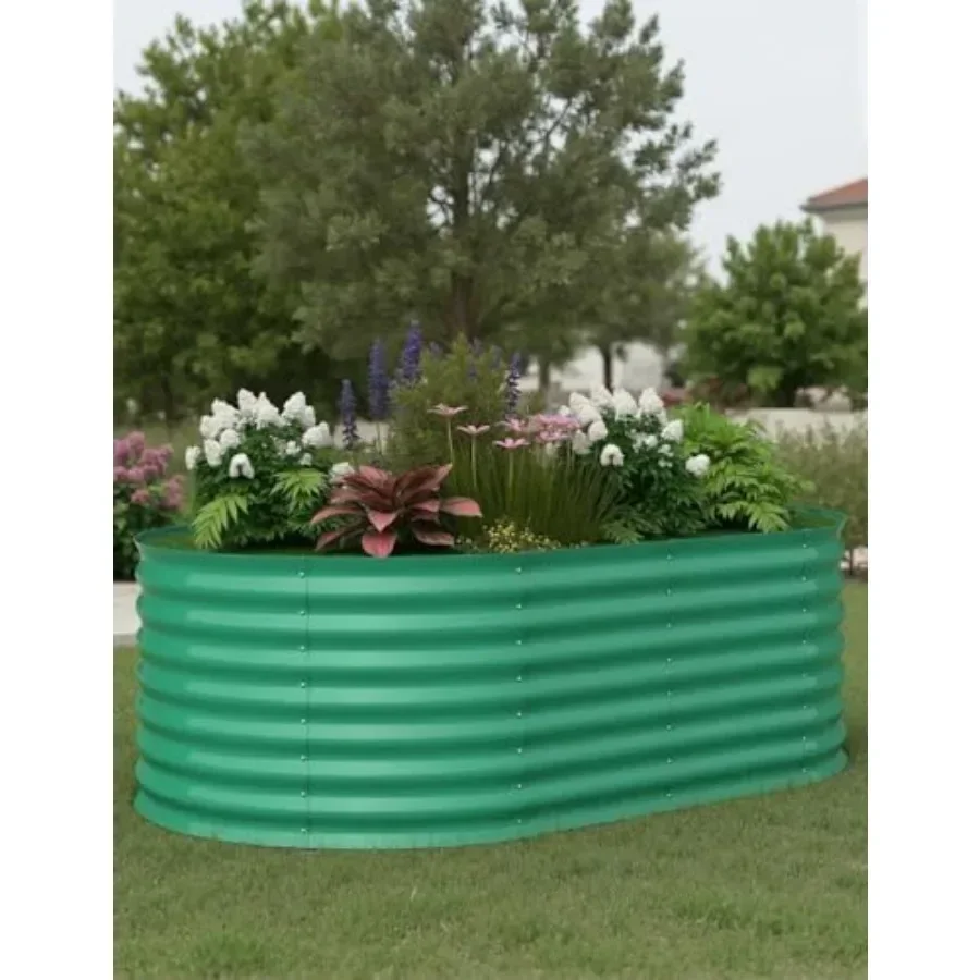 x2ft Galvanized Raised Garden Bed, Durable Outdoor Planter Box, Spacious Raised Bed Ideal for Growing Vegetables, Fruits, and F