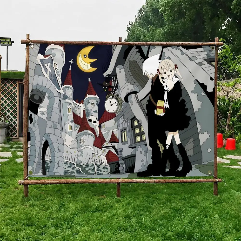 Soul Eater Anime Kawaii Flags Flag Soft skin-friendly Durable Tapestry Outdoor party Home living room bedroom Decoration