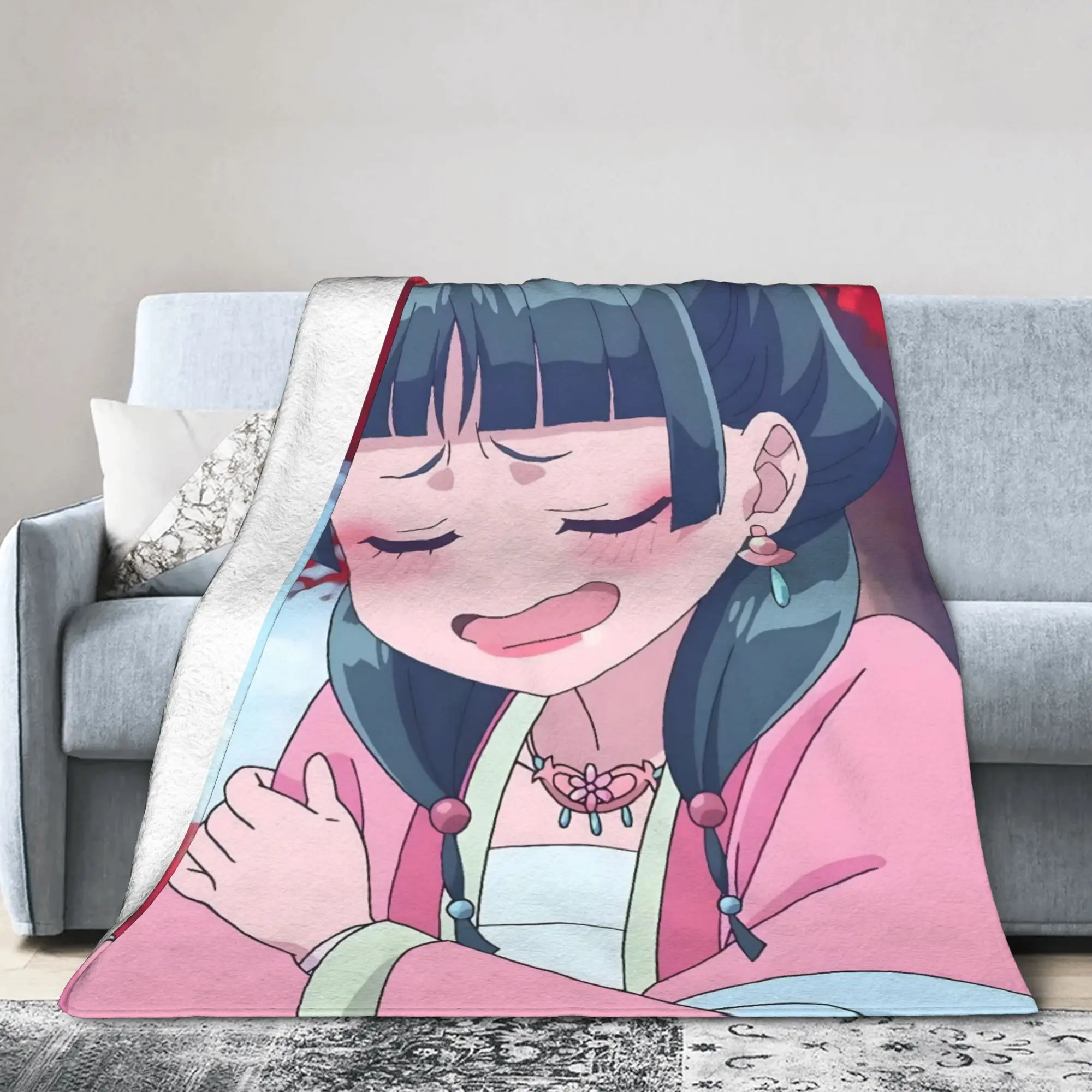 The Apothecary Diaries Anime Maomao Blankets Coral Fleece Plush Summer Thin Throw Blanket for Sofa Outdoor Bedding Throws