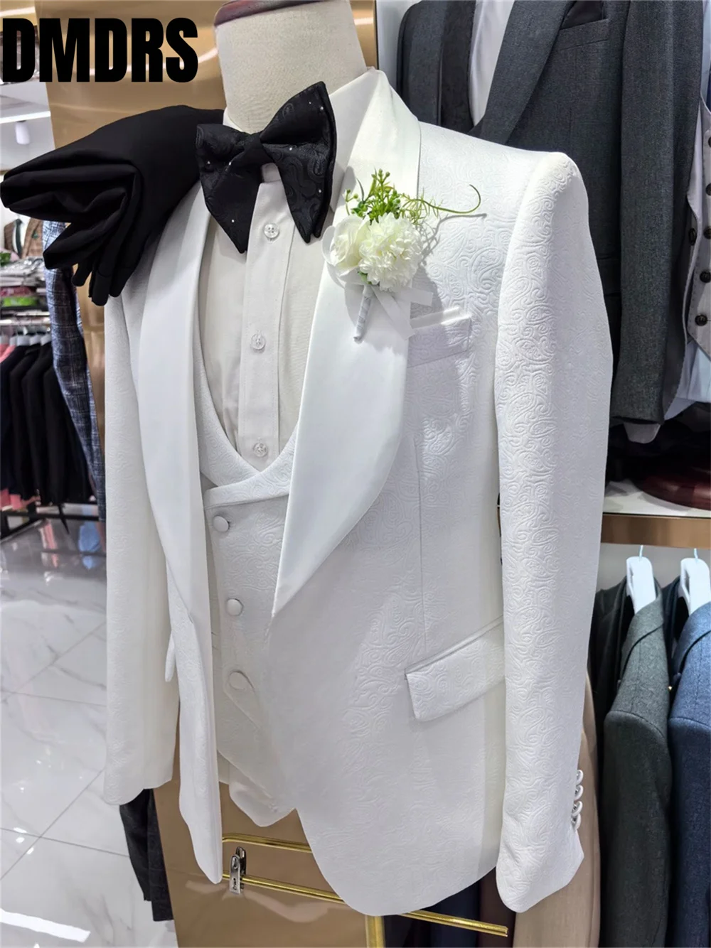 Classic Men's Suit set For Wedding Suit Formal Office Meeting Classic Solid Suit Handsome Host Party Suit Blazers Pant Vest