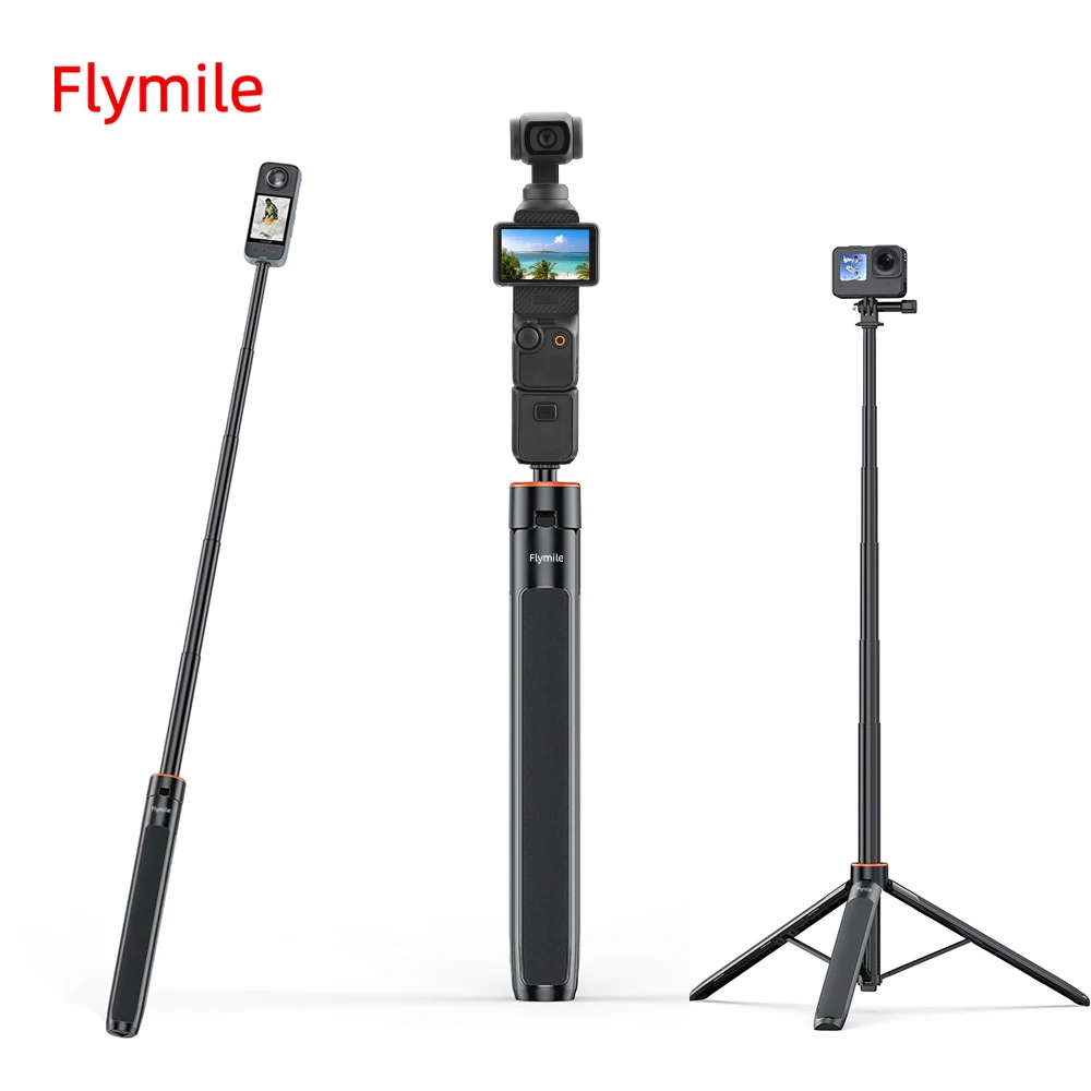 

Selfie Stick Tripod for Instar360 X5/DJI Action 5 Pro/Pocket 3/Gopro 13/DSlR Camera Extension Pole Travel Vlgo Video Live Holder