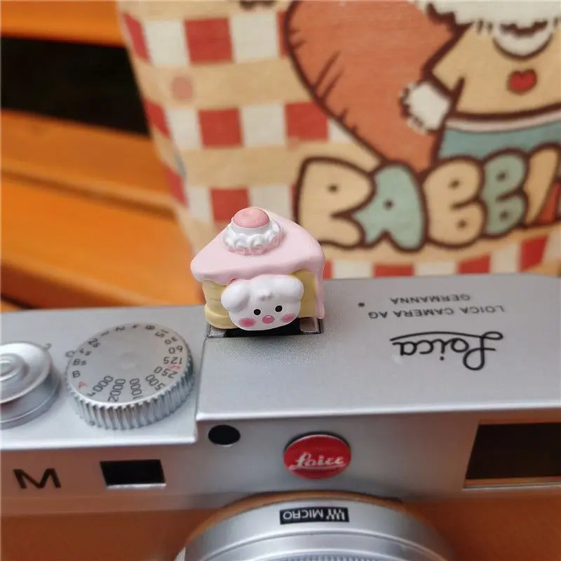 Kawaii Dessert Puppy Camera Hot Shoe Cover Cute Ice Cream Cake Dog Universal Hotshoe Cap for DSLR Cameras