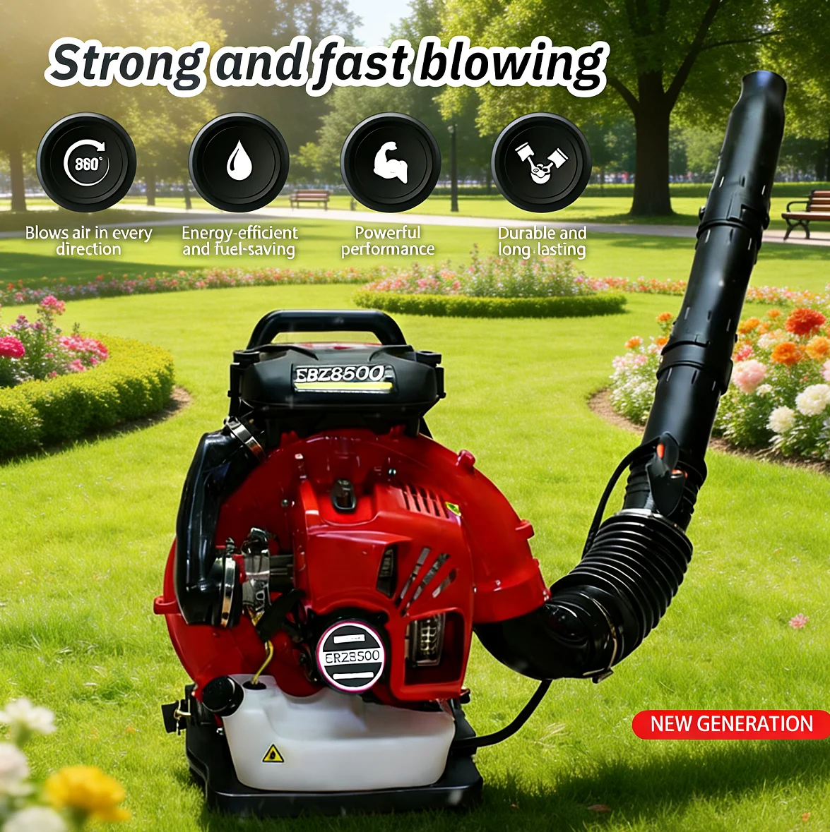 Heavy Duty Petrol Leaf Blower 3500W High Power Snow Blower for Winter Outdoor Yard Garden Leaves Dust Cleaning Equipment