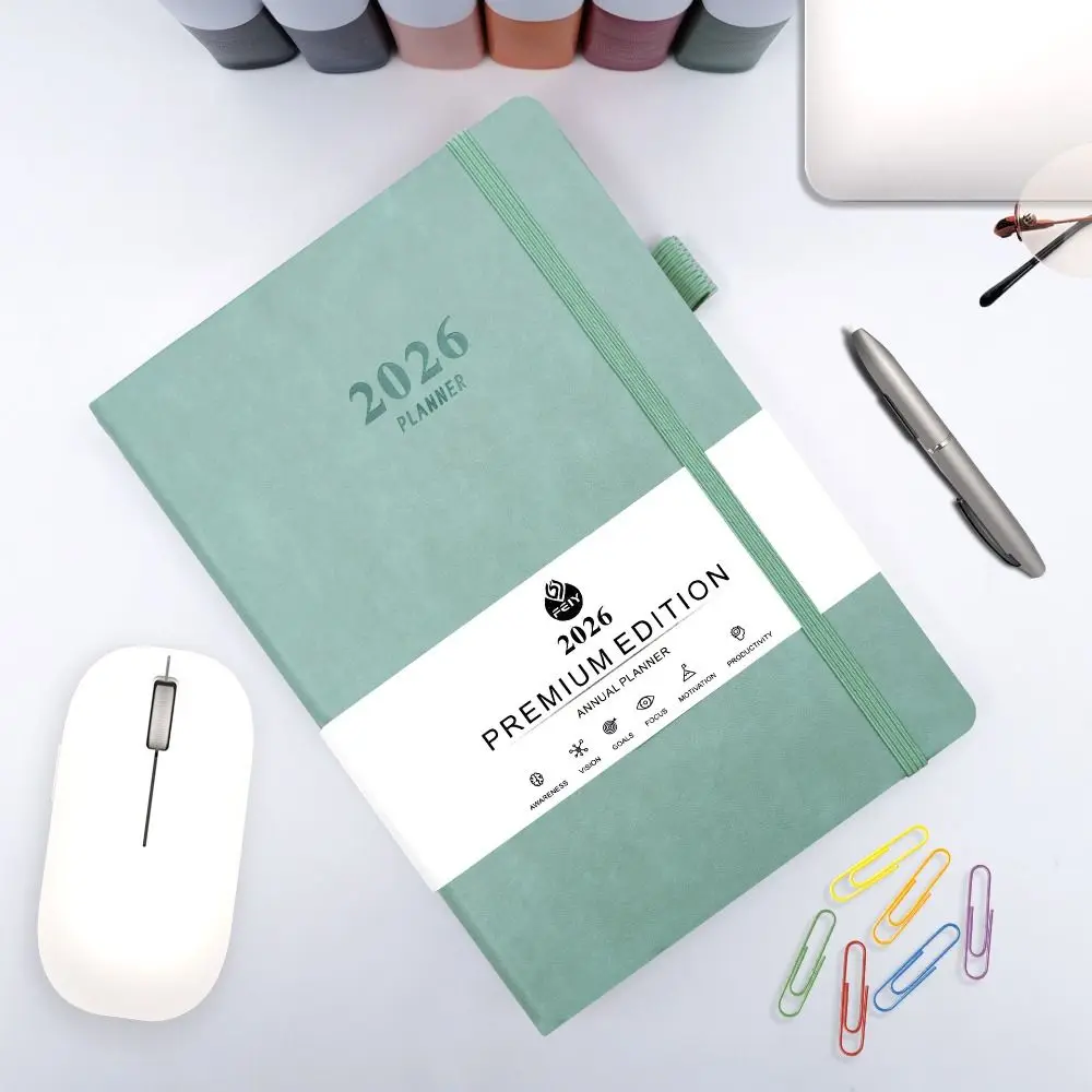 English 2026 Schedule Planner Notepad Wear-resistant Bookmark 365 Days Efficiency Notebook Portable Simple Diary Writing Pads
