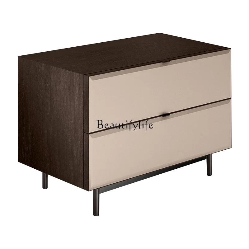 

ls 04Modern Simple Bedroom Bedside Cabinet Piano Paint Premium Grey Locker