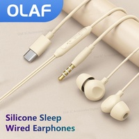 OLAF Type-C/3.5MM Silicone Sleep Wired Earphones In-ear Handsfree With Cable Headphones With Mic Earbuds In-line Control Headset