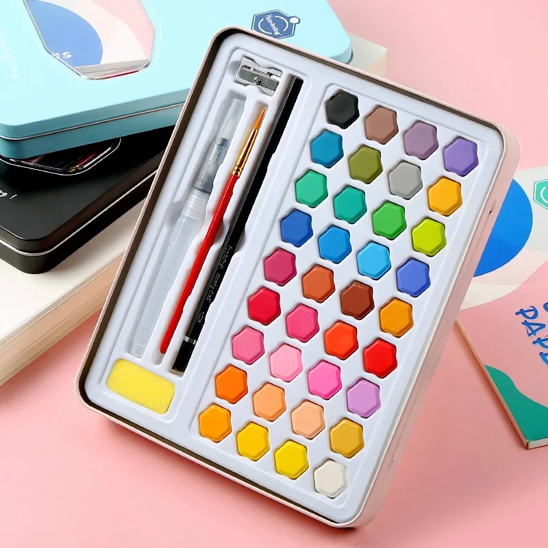 36 Colors Watercolor Paint Set , Washable, Travel Design, Perfect for Card Making, Illustrations, Painting, Calligraphy