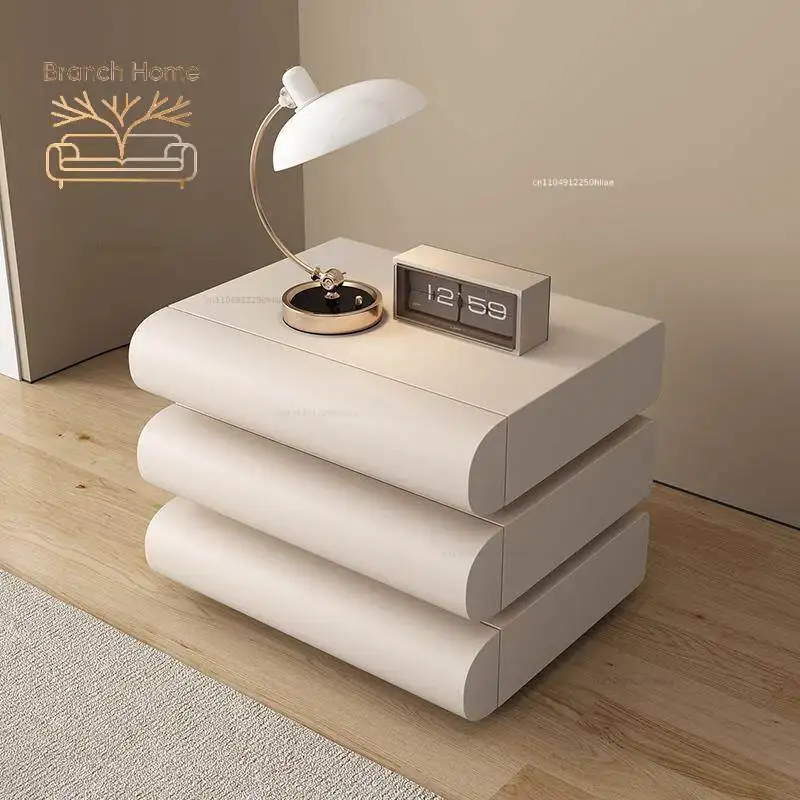 Mesita de Noche Moderna y Sencilla, Estilo Nórdico de Mediados de Siglo, Mueble de Almacenamiento de Lujo para el Hogar