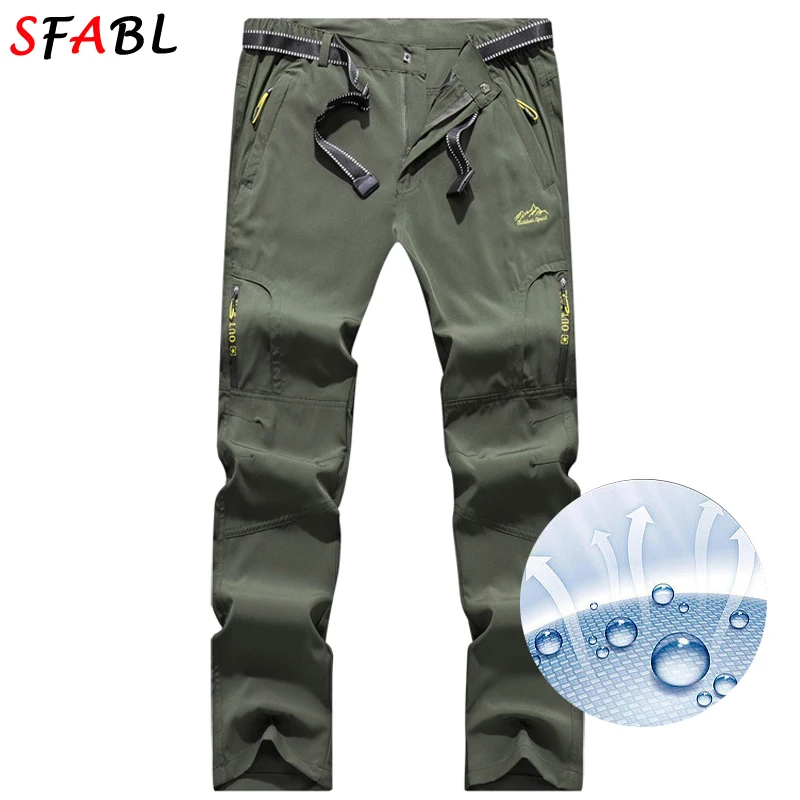 

Quick Dry Men's Pants Camping Hiking Pants Male Waterproof Tactical Pants Men Oversize L-5XL Summer New Sports Trousers for Men