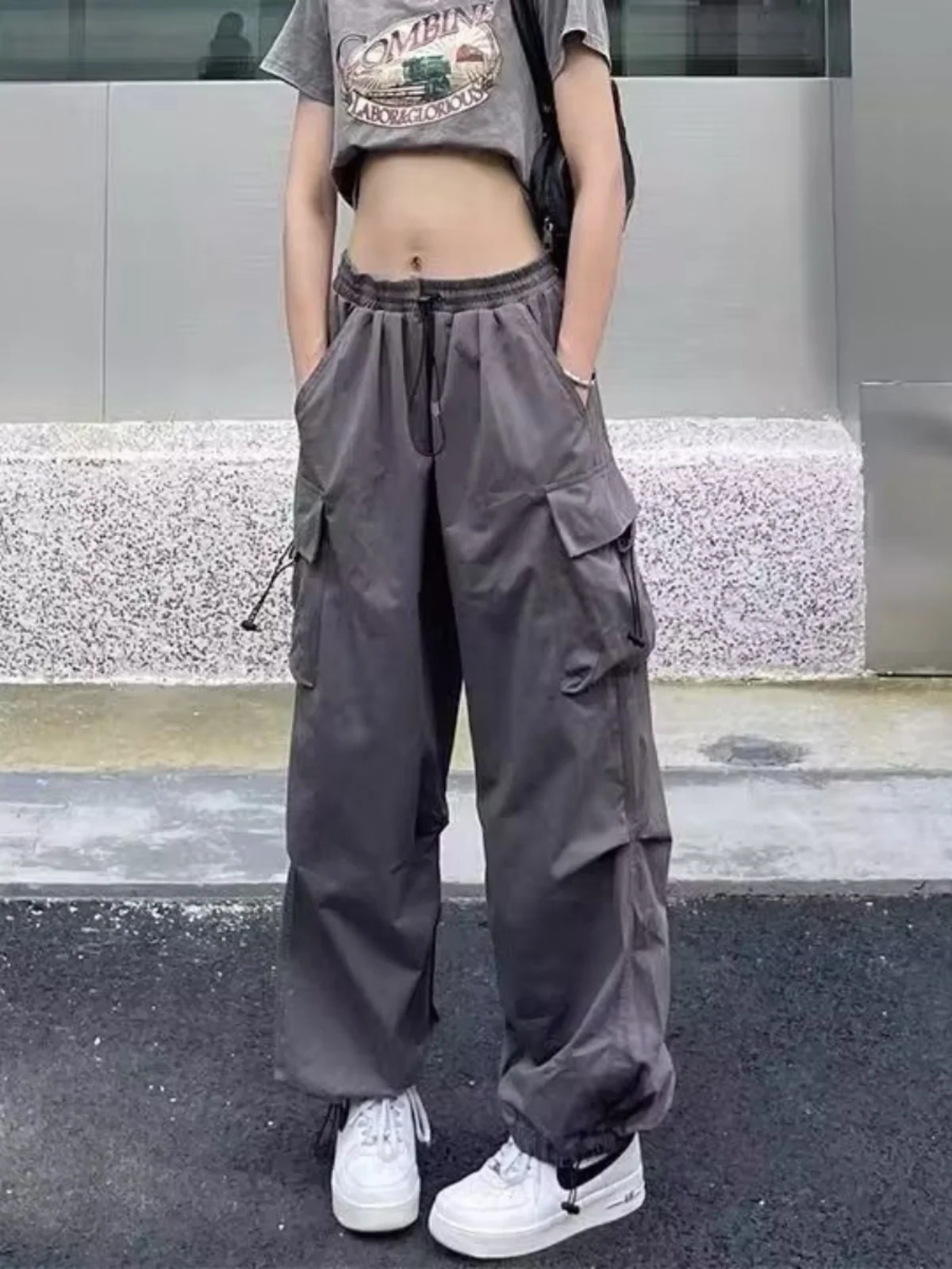 High Waist Wide Leg Pants Women's Workwear Trousers Fem High Waist Street Sle Casual Pants Long Pants Other Material 00%
