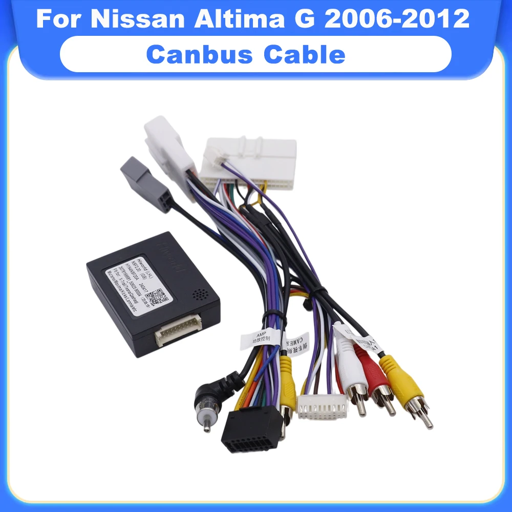 Car Power Wiring Harness Adapter Canbus Box Decoder Cable For Nissan Altima G 2006-2012 North American Version Android Stereo