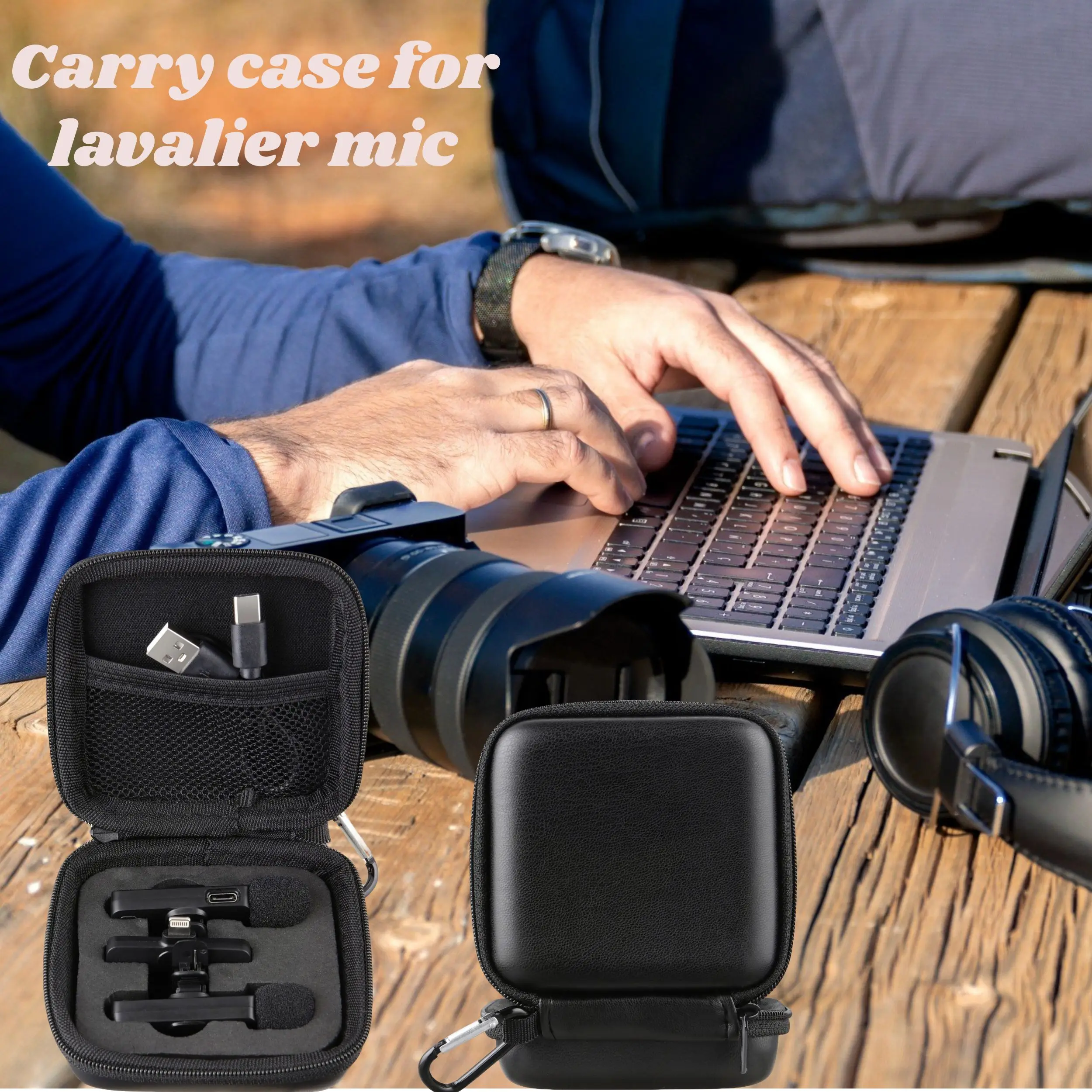 

Hard Carry Case for Small Microphone Clip on Mic Little Microphone for iPhone