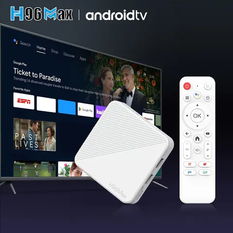 H96 MAX H313 Smart TV Box Android 14 TV Box 4K@60fps 100M/LAN Dual Wifi6 BT5.0 Google Voice Assistant Media Player Set Top Box